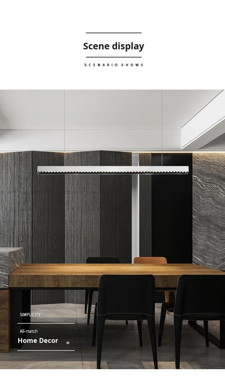 product grid pendant light strip eye protection aluminum alloy 6000k ra90 1200mm office lighting minimalist design-11