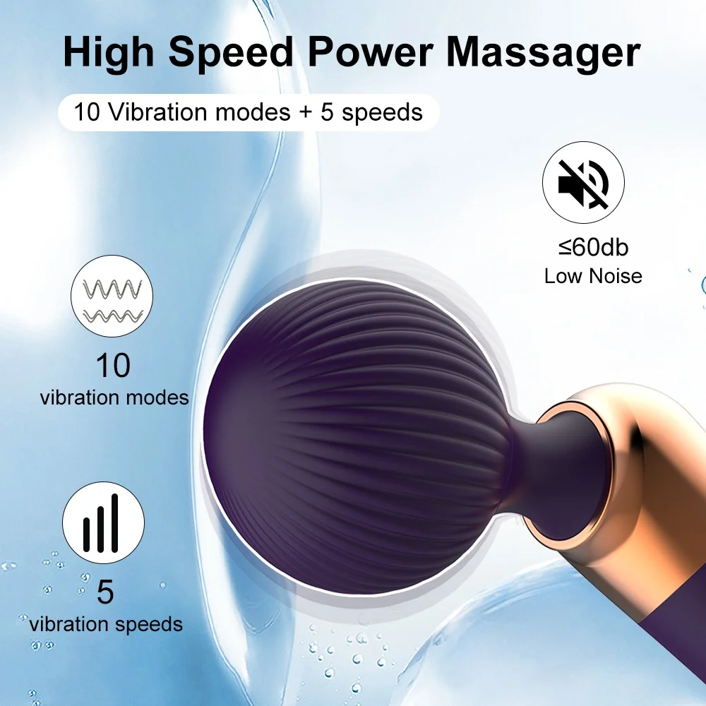 New 10 Frequency 5 Speed AV Stick Vibrator USB-Powered G-Spot Gadget for Adult Flirting & Masturbation Vibrator Wand