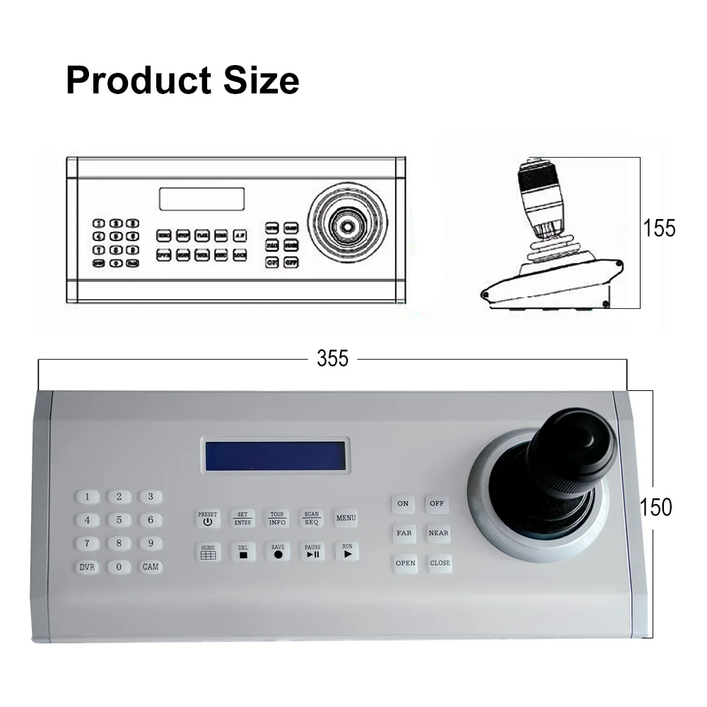 4D USB keyboard controller for speed dome, video conference camera, DVR, NVR, IP Cameras and PC