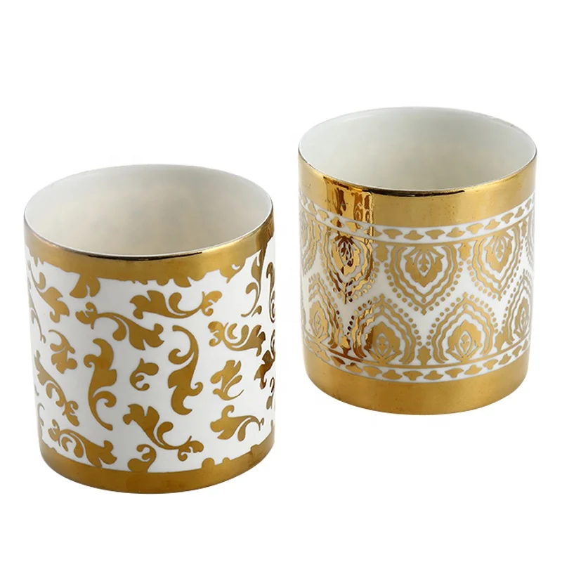 Beautiful Decal Golden Ceramic Votive Candle Holder Buy Candle Holder