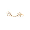 LOZRUNVE Factory Wholesale Diamond Enamel Double Star Chain Stud Earring Ear Studs
