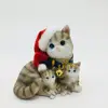 Christmas gifts polyresin crafts status animal cat figure christmas