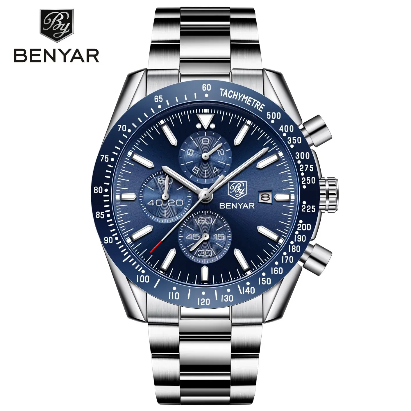 
benyar men watch oem 5140 luxury brand quartz fashion reloj custom waterproof sports men chain wrist chronograph watches for men 