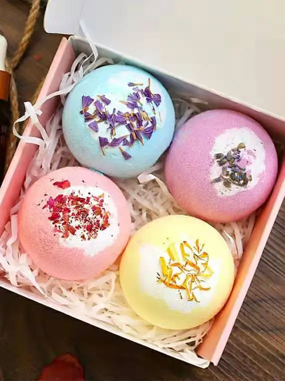 Custom Packaging With Labels Product Name Kids Bath Bomb With Toys