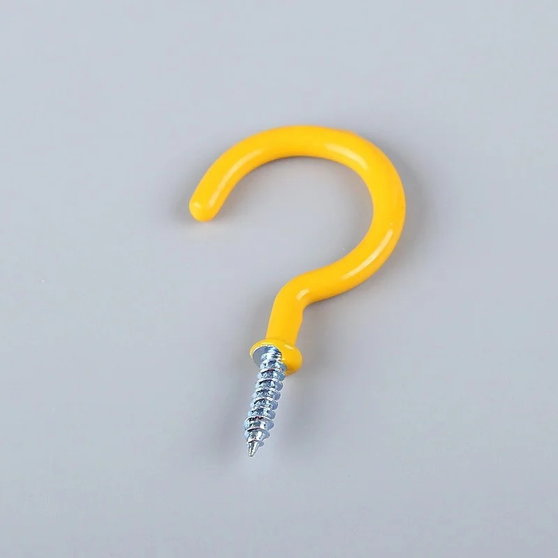 Colourful Open Eye Hook Screw 9shaped Plastic Coated Shoulder Cup