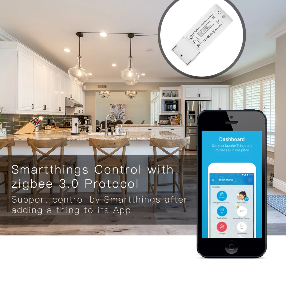 DIY Smart Dimmer Switch Zigbee 3.0 Home AutomationRemote Control Work with Echo Plus Alexa SmartThings Fit for Most Zigbee Hub - ANKUX.COM