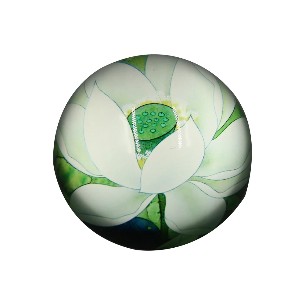 Wholesale Crystal Glass Dome Paperweight With Custom Printed Half Ball