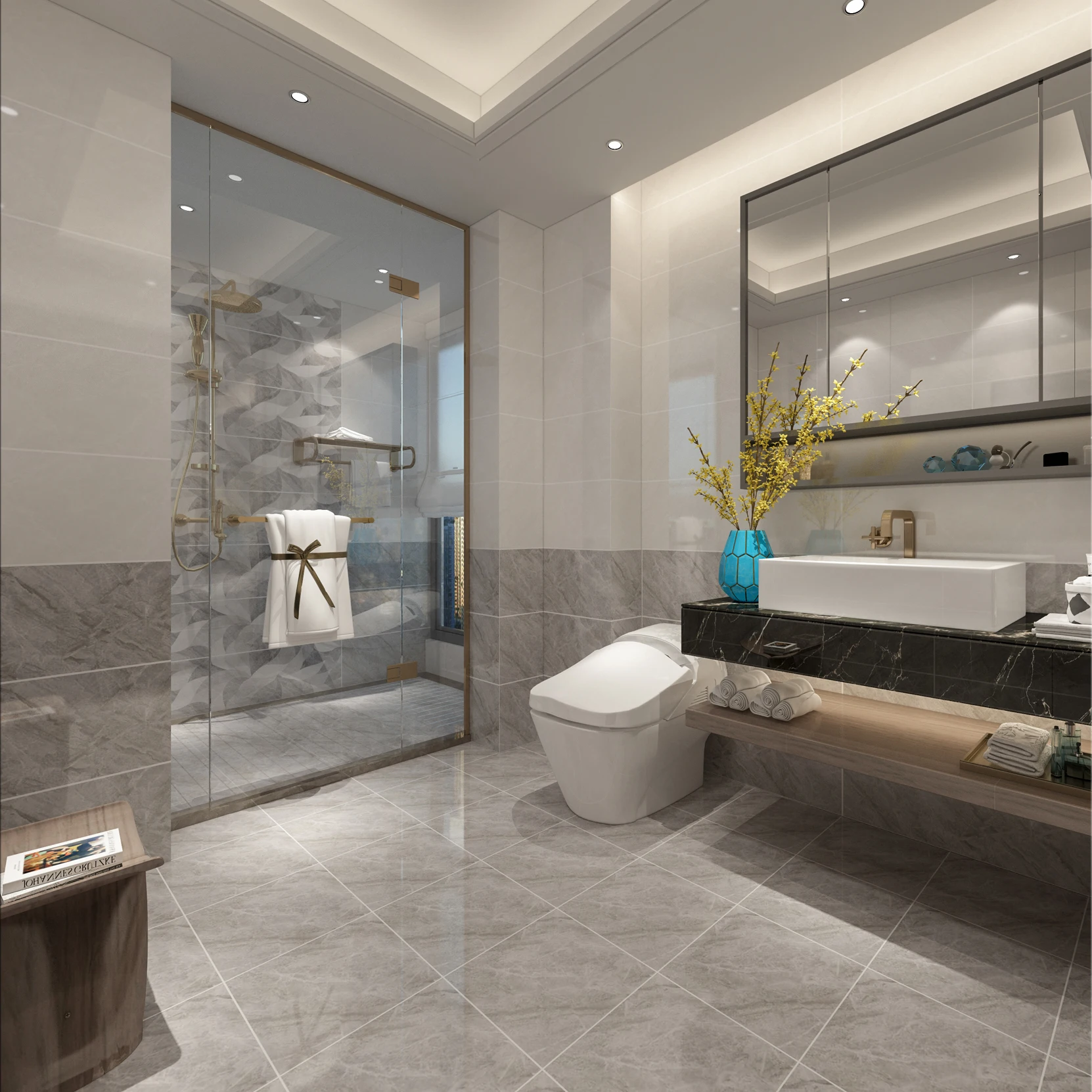 300x900mm Saudi Arabia 30x30 Ceramic Tiles Marble Ceramic Tiles Grey