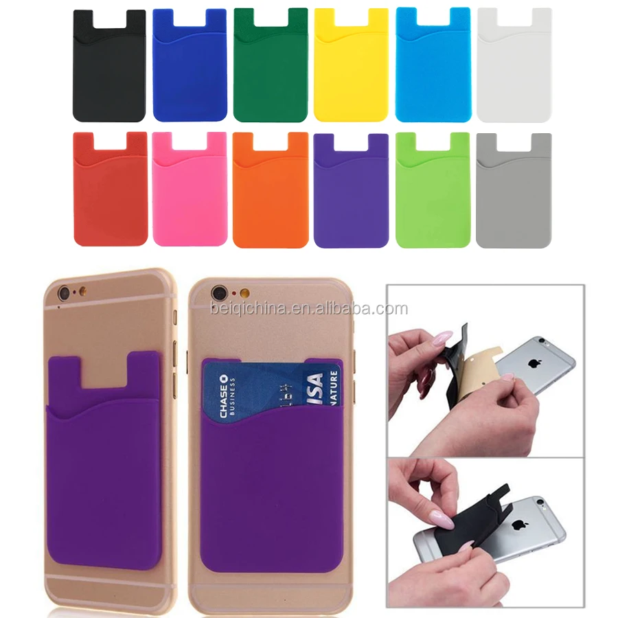 No Minimum Custom Silicone Card Holder For Phone,Cheapest Card Case For