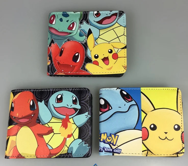 Anime Pikachu Logo Wallet Unisex Color printing wallet Credit Card Purse Gifts 