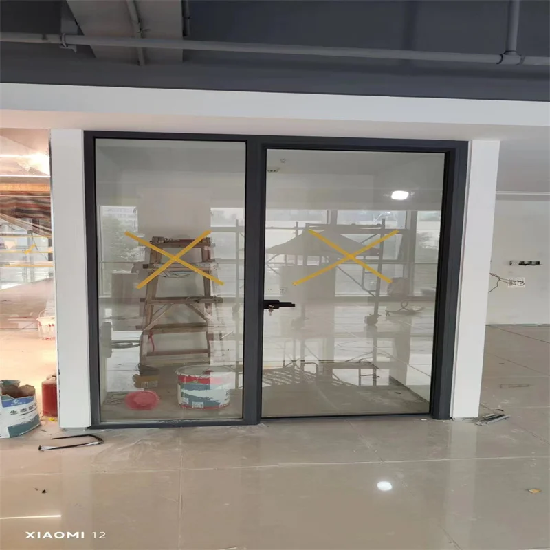 product integrated single glass partition with 80mm wall thickness  25mm slim aluminum frame   for offices schools hospitals-1