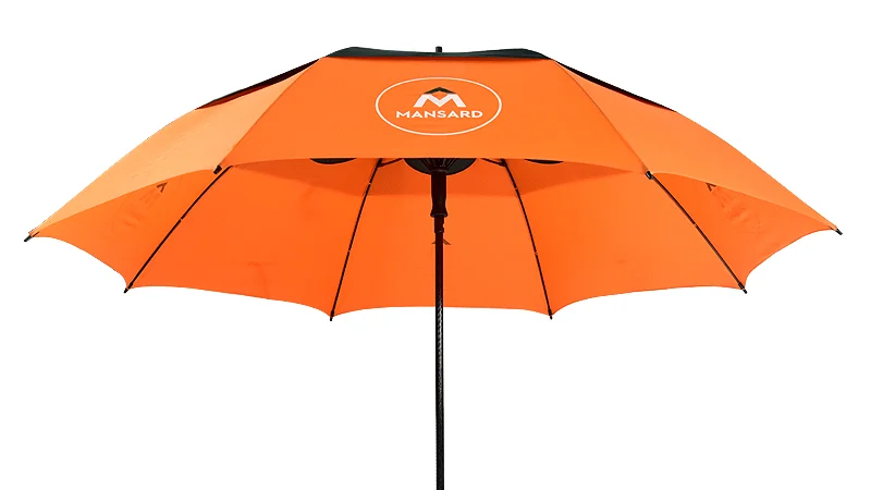 较强的双层玻璃纤维橙色大高尔夫伞