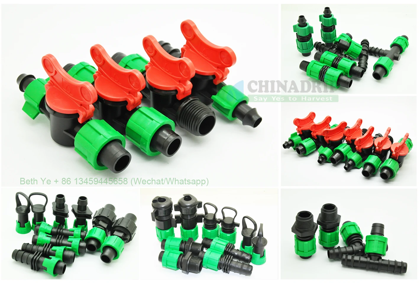 农业灌溉系统滴水胶带配件协定耦接弯头磁带插头连接器滴灌