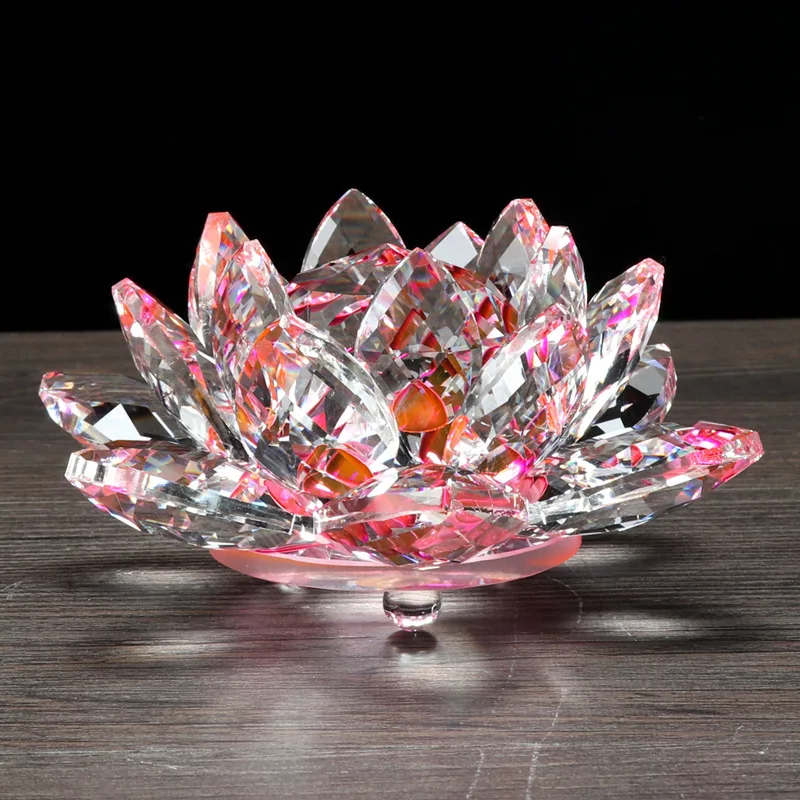 Unique Glass Pink Lotus Crystal Flower Lotus Crystal Favors - Buy ...