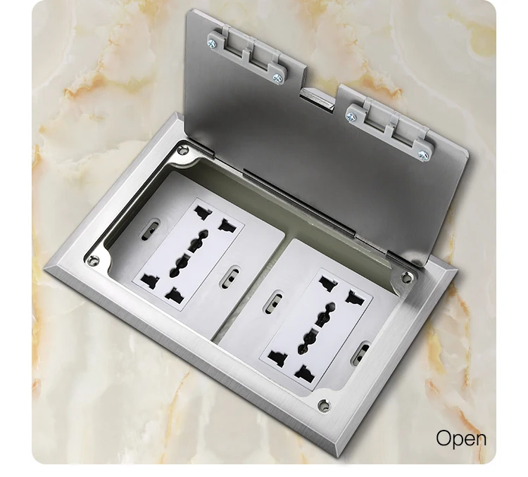 Small commercial open type stainless steel multifunctional floor socket box