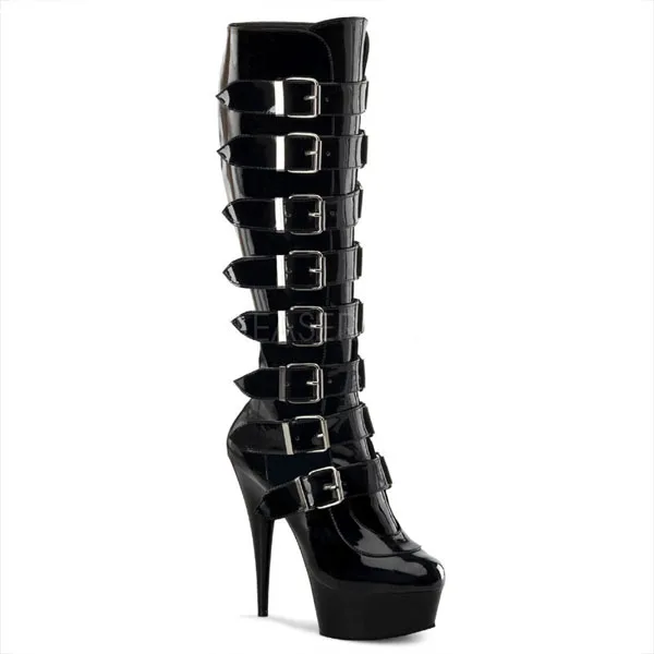 15 Centimeters High Heeled Boots Waterproof Table Thin Heeled Sexy Band Boots Banquet Stage