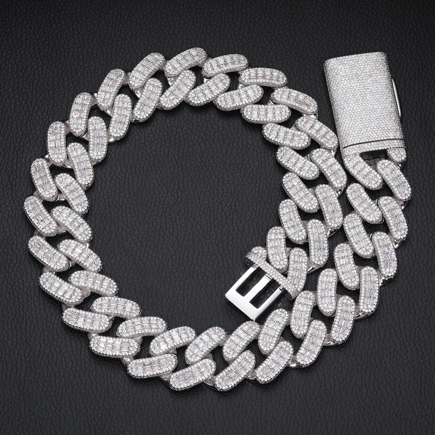 Guu brand White gold 24 inch cuban link chain with orders vvs diamonds