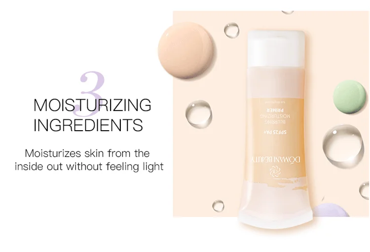 Domani Beauty 2020 Base Organic Moisture 3 Colors Brighten Sunscreen Oil Control Waterproof Makeup Wholesale Liquid Face Primer