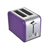 Purple colored 2 slices logo bread toaster automatic pop-up cordless toaster machine