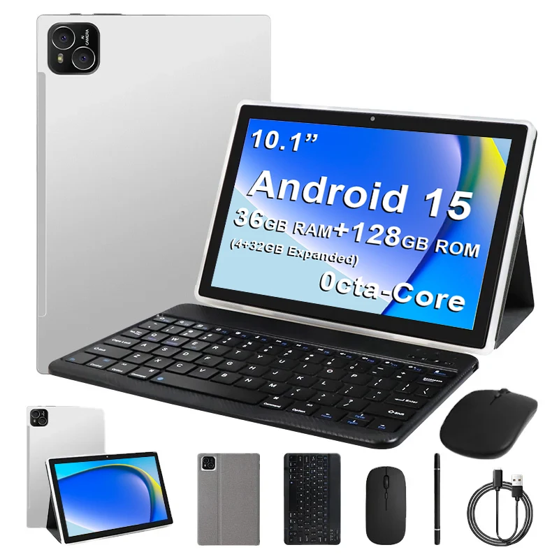 1280x800 Resolution Android 15 Tablet PC, 36GB RAM, 128GB Storage
