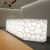 OEM Factory quartz surfaces solid surface small white curved front reception desk
