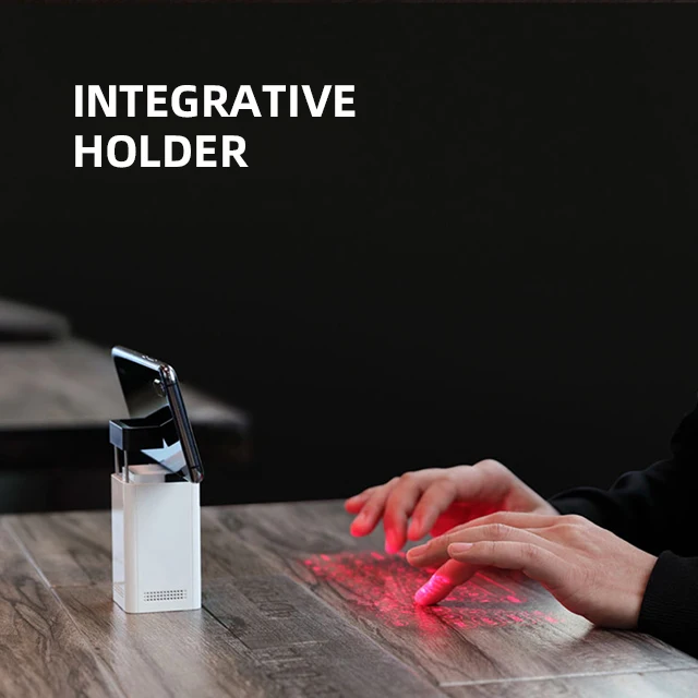 R8 New Style Multi Function Power Bank Wireless Projection Mini Virtual Laser Keyboard with Holder