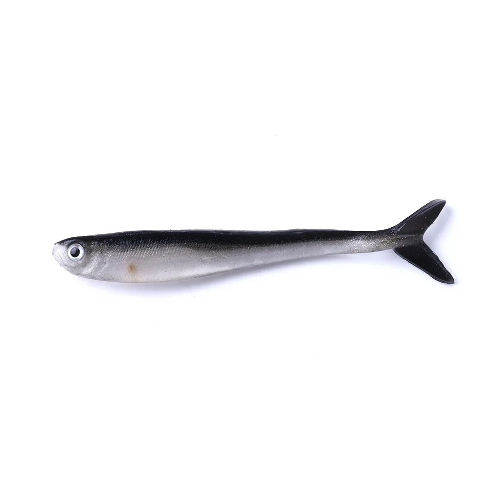2PCS Soft Shad Swimbait Silicone Fishing Lures Rigged Anchovy Soft Bass Swim Bai 