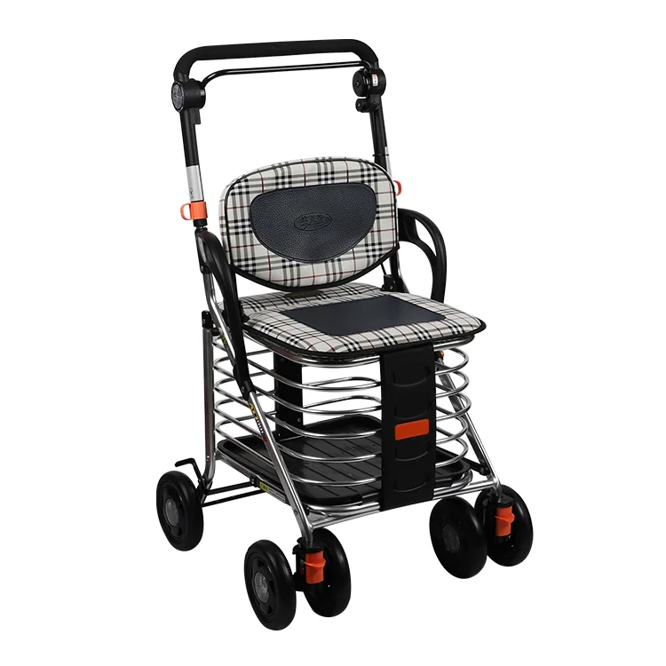 Lightweight Transport Shopping Cart Walker Aluminum Rollator Transport