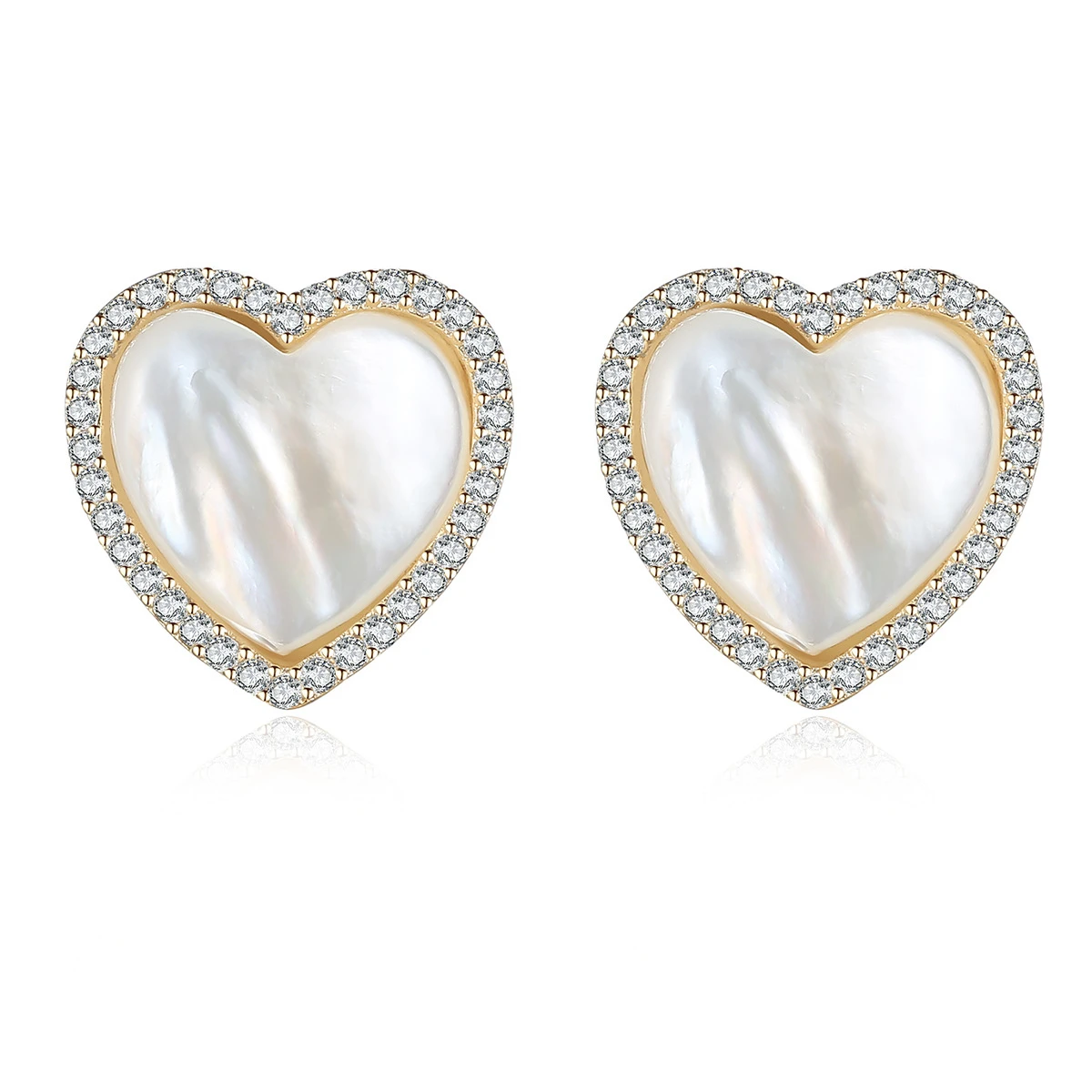 925 Balinese Shell Earring 34959 Heart Design Solid Silver