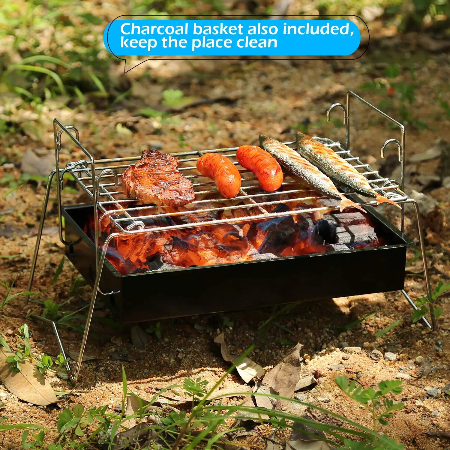 Portable Mini Outdoor Camping Barbecue Grill For Beach Hiking Cooking