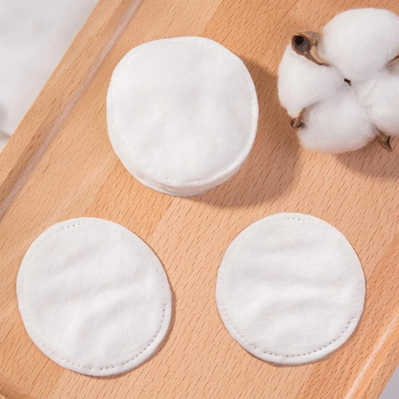 Pure White Soft Organic Cotton Face Pads High Absorption For Cosmetic Use