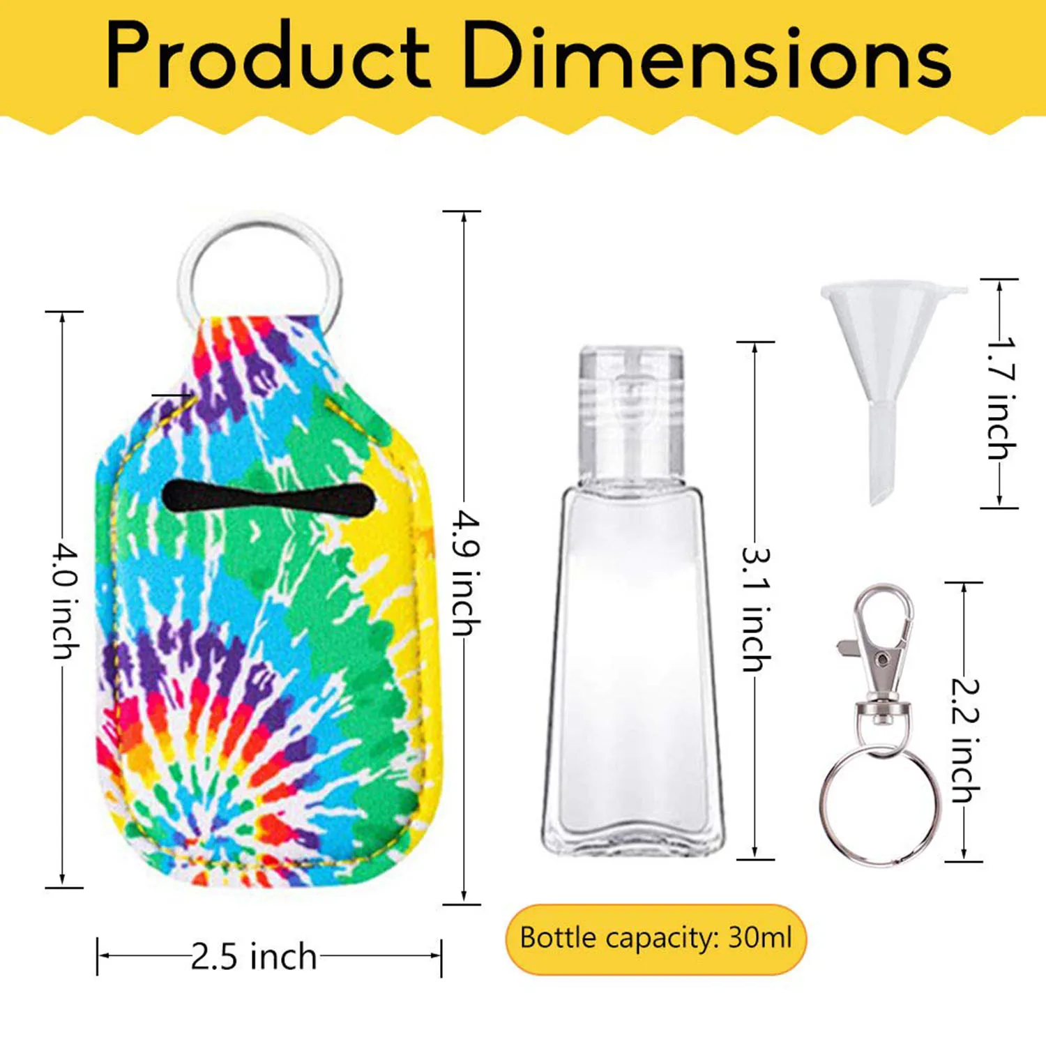 Custom Hand Sanitizer Keychain Holder Bottle Keychain Holder Key Chain