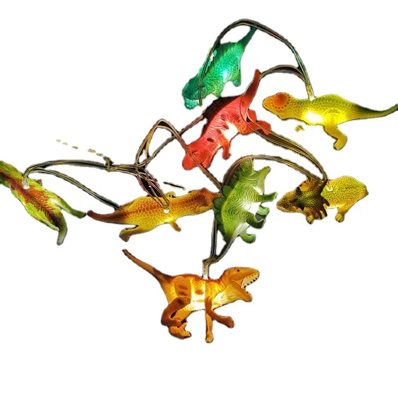 Home Party Decoration Bright Coloured Dinosaur String Lights