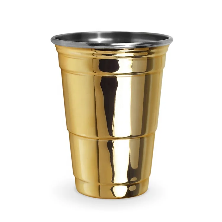 Double Wall 16ounce Original Gold Party Cup Electroplate Stainless Steel Beer Pong Cups Buy
