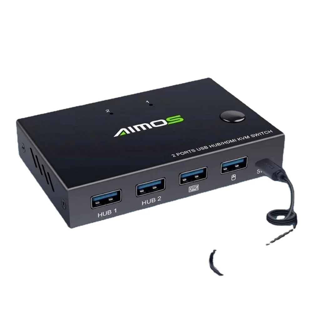 2 In 1 Out 4k Usb Hdmi Kvm Switch Box For 2 Pc Sharing Keyboard Mouse ...