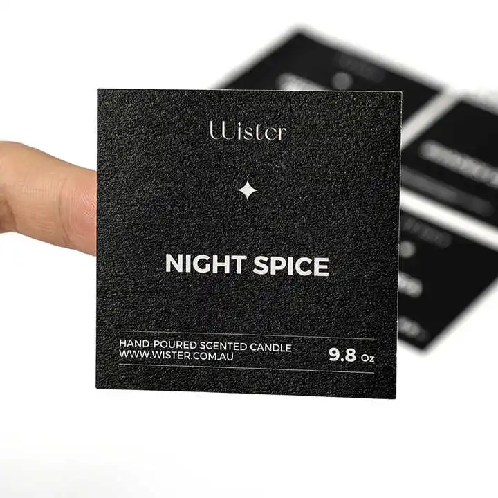 Custom Logo Vinyl Adhesive Candle Labels Stickers with Scratch-Off Feature for Promotion Exhibition & Grocery Use details