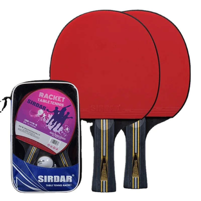 
Quality Table Tennis Bat Racket Double Face Pimples In Long Short Handle Ping Pong Paddle Racket 