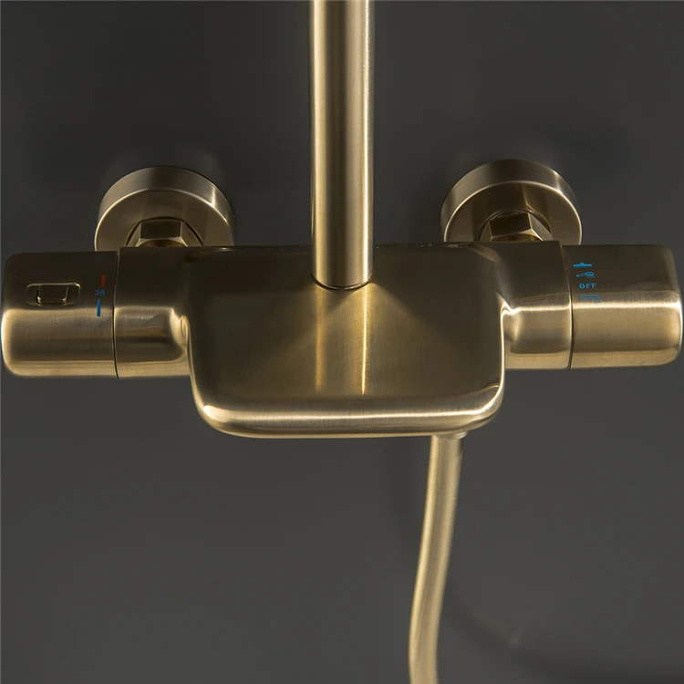 bathroom shower faucet hot cold mixer Brass faucet Bathtub shower system thermostatic mixer thermostatic shower sets