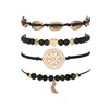 2019 Europe and the United States geometric hollowed out flowers shell moon pendant beads 4 bracelets
