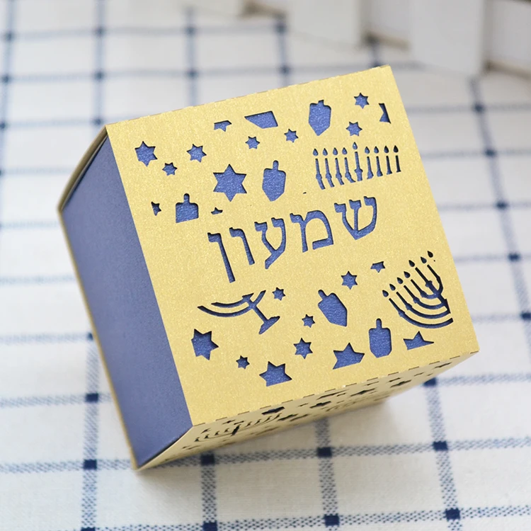 Candelabra Dreidel Design Laser Cut Jewish Hanukah Bar Mitzvah Party ...