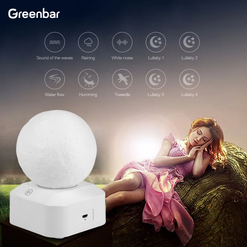 Music Light White Noise Machine with 10 Soothing Music RGB changeable lighting and Remote Controller for Sleep Relaxing Stress