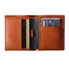Italian cowhide leather nice leather front pocket wallets slim card holder wallets with pull tab