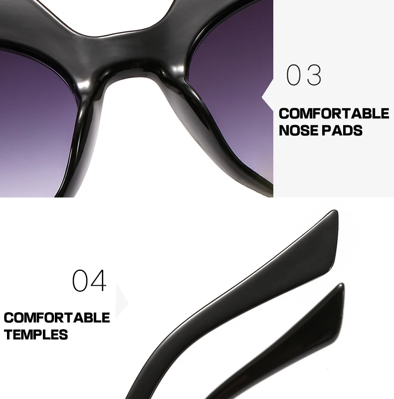 Personality Plastic Sun Glass Printing Women Cat Eye Sunglasses