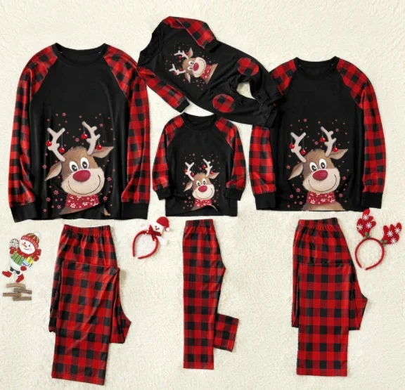 
New arrival 2020 comfortable home wear Christmas family pajamas 