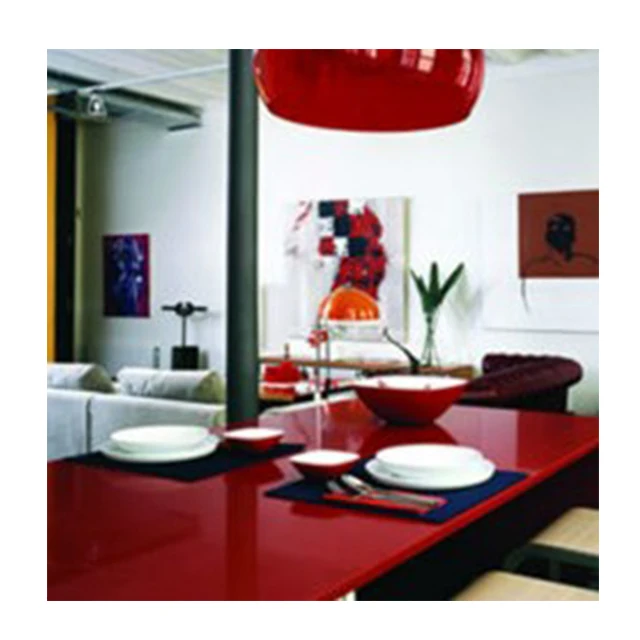 Hot Red Natural Quartz Stone Bar Benchtop Kitchen Countertops