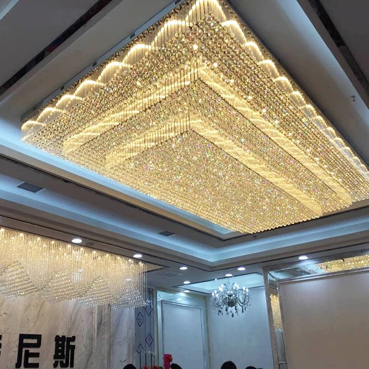 Restaurant Lighting Fixture Layered Square Modern Led Chandelier