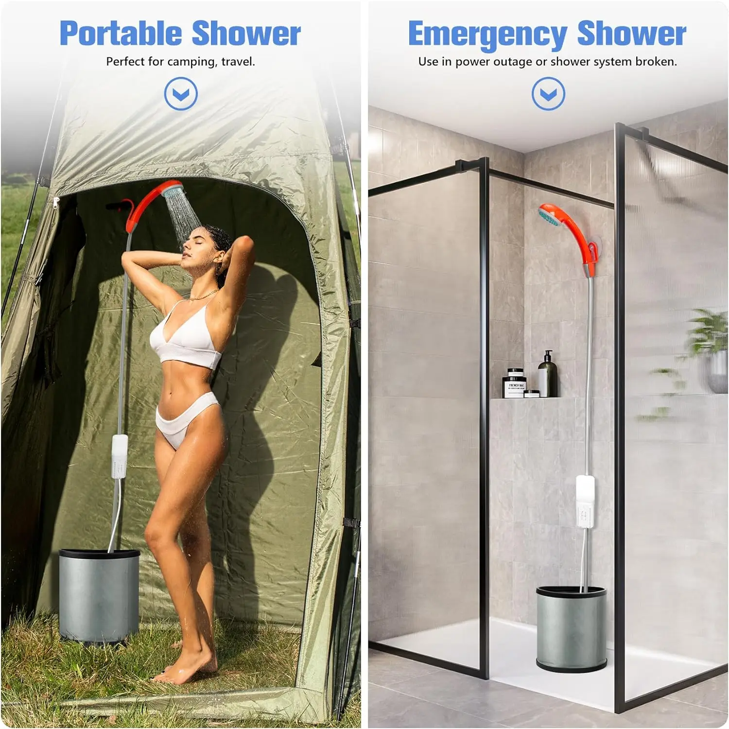DIY Updated Great Performance Real Off Grid Portable Shower for Camping, Outdoor, Emergencies factory