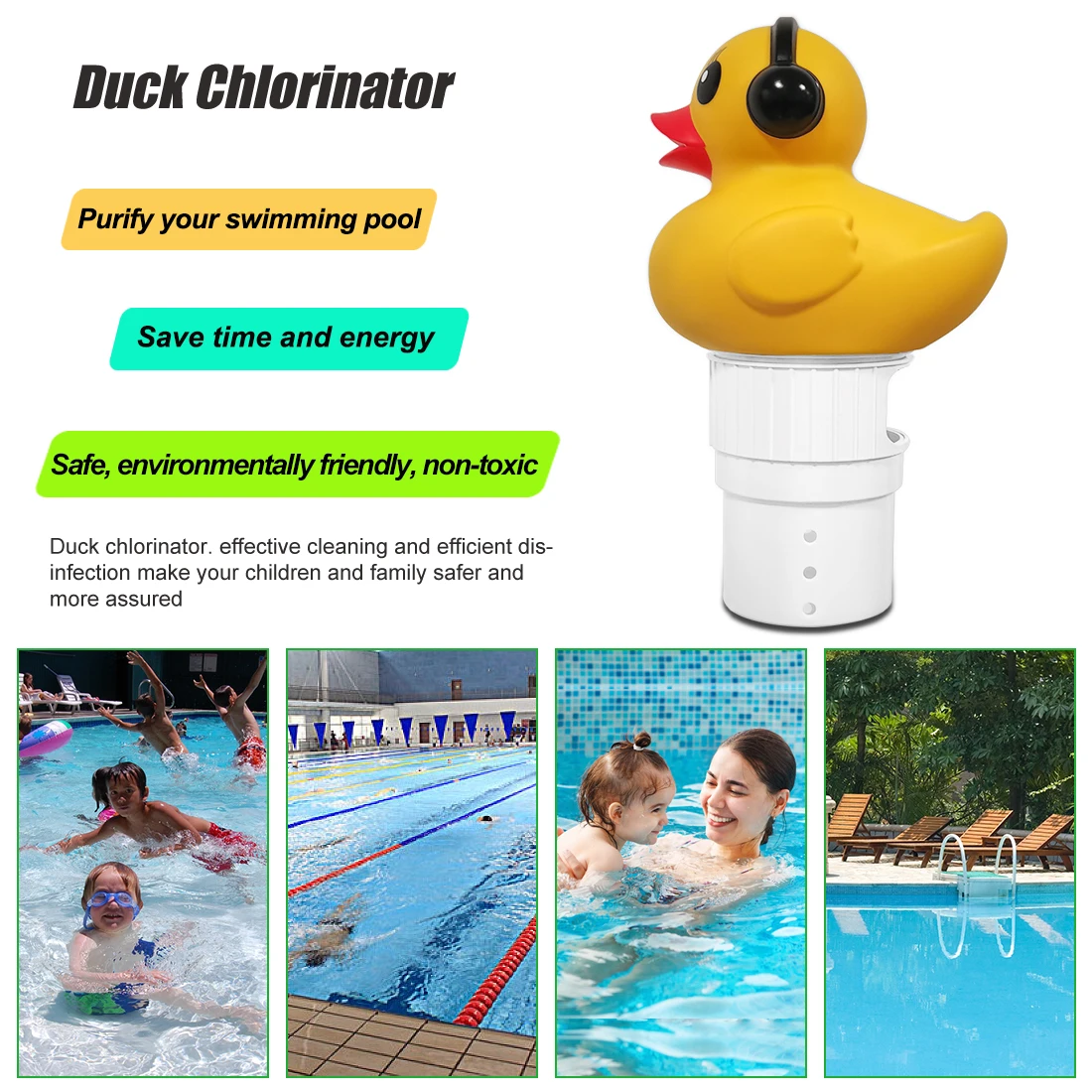 Pool Duck Floating Chlorine Dispenser For Swimming Pool And Spa With