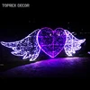 Christmas outdoor build wall decoration 2d lighted angel wings motif light