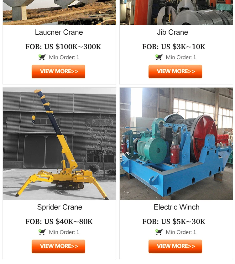 electric hoist 10 ton 20t double girder over head rail bridge crane